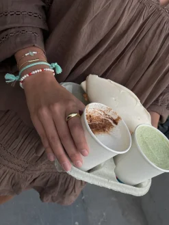 Les Soeurs Armband Eleni Cord Turquoise Outlet