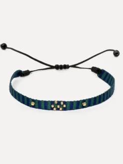 Les Soeurs Armband Frey Beads Navygreen+Stripe Hot