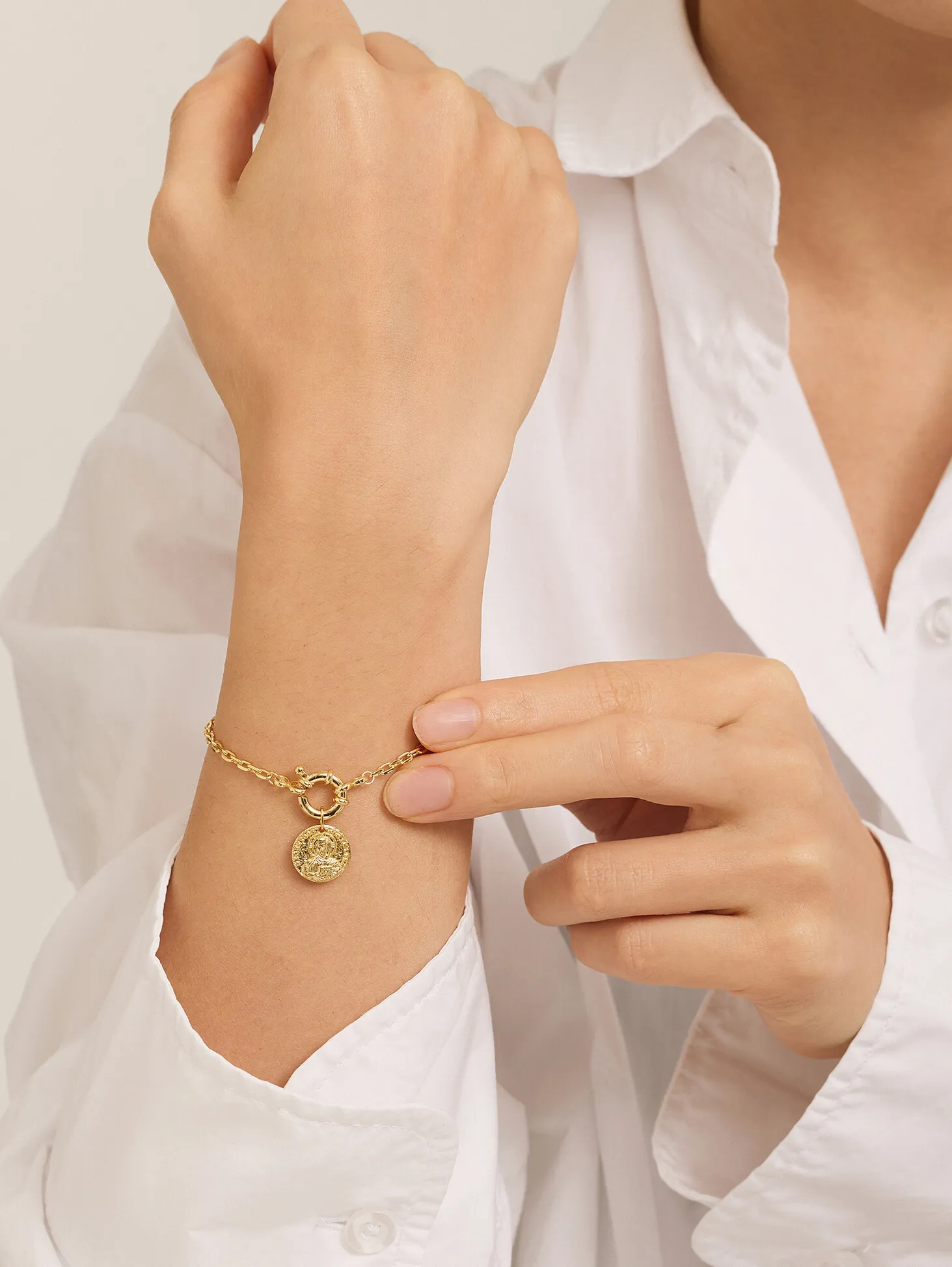 Les Soeurs Armband Hugo Coin Gold Outlet