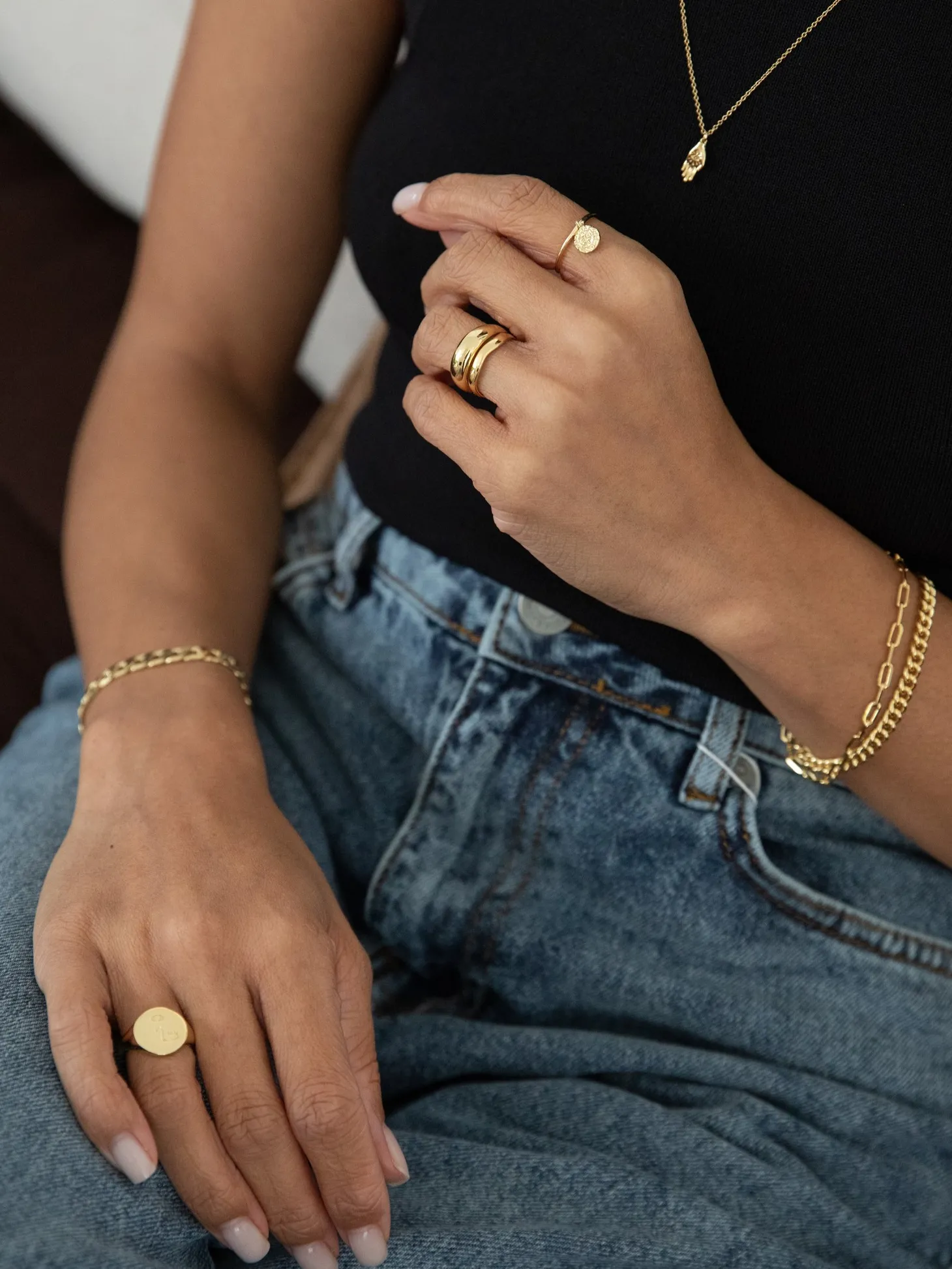 Les Soeurs Armband Mara Curb Chain Gold Outlet