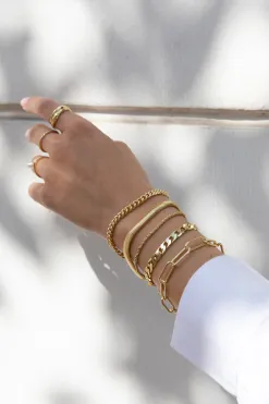 Les Soeurs Armband Mara Curb Chain Gold Outlet