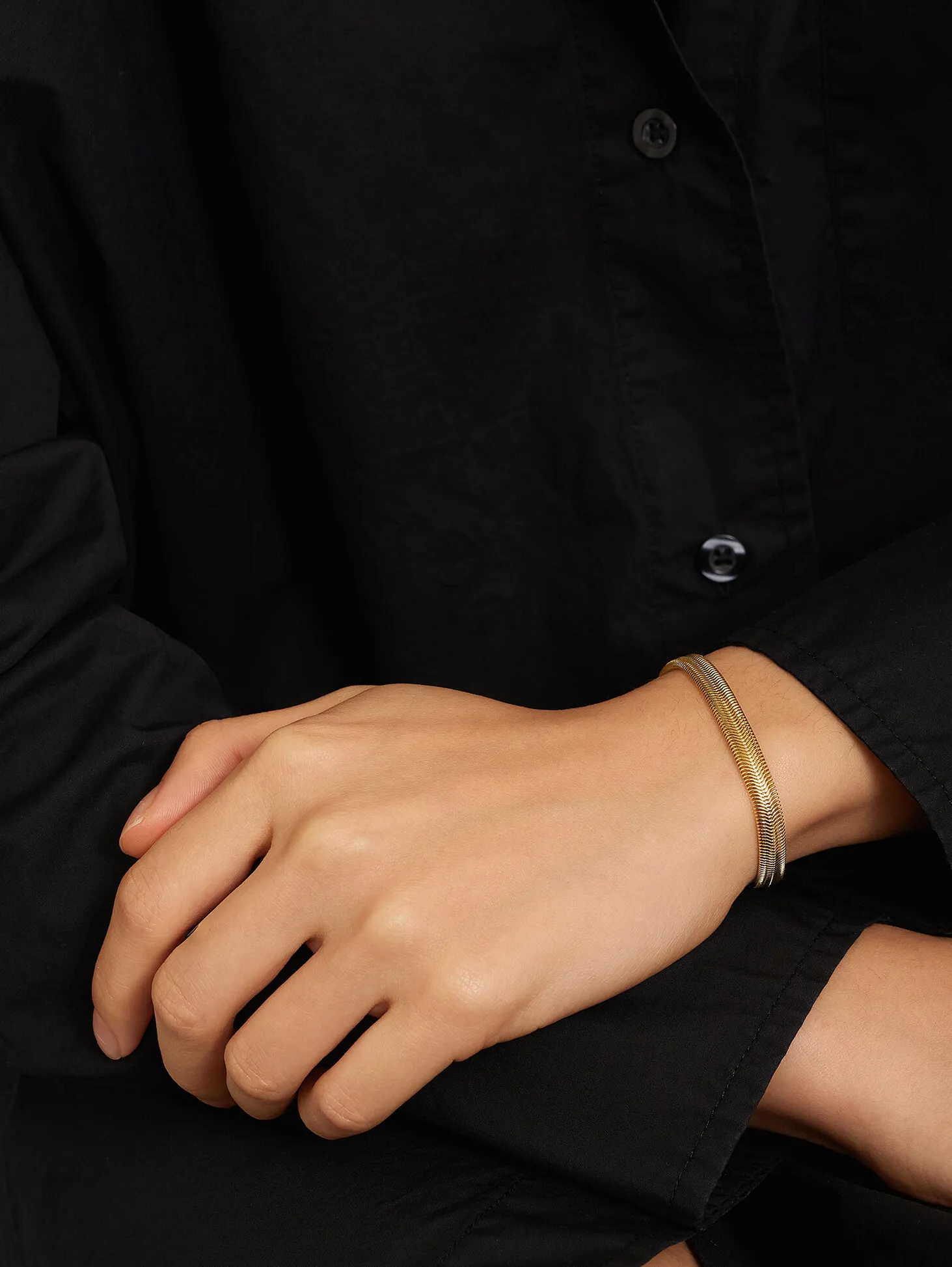 Les Soeurs Armband Mara Herringbone Gold Hot