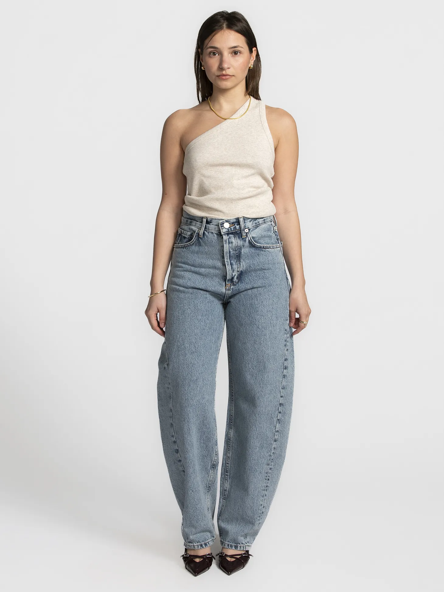 Selected Asymmetrische top Anna Oatmeal Fashion