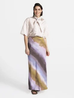 Selected Bedrukt maxi rok Gafrid Cornflower+Blue Discount