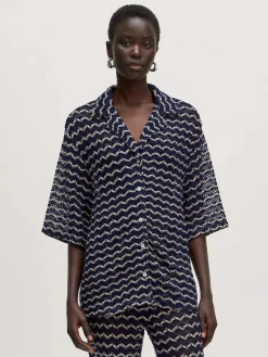 Edited Blouse Karlotta Black+Navy+Stripe Best