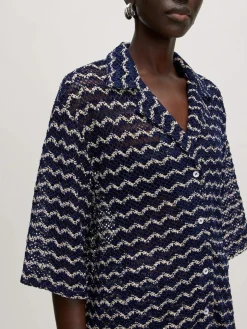Edited Blouse Karlotta Black+Navy+Stripe Best