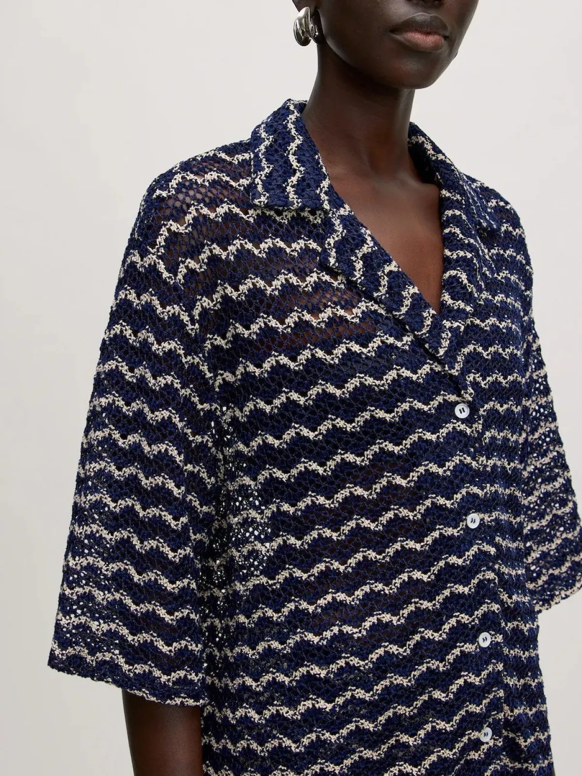 Edited Blouse Karlotta Black+Navy+Stripe Best