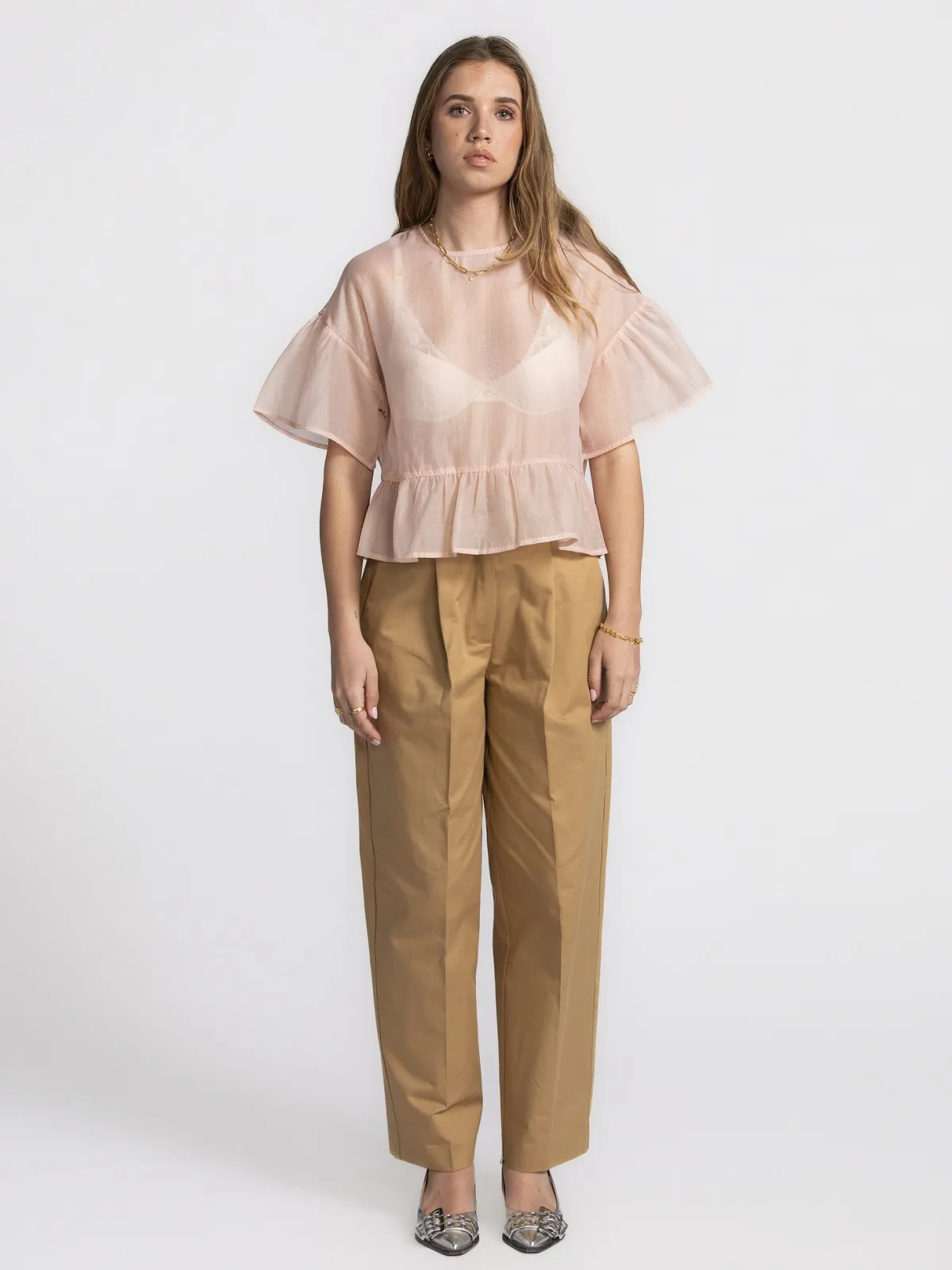 Edited Blouse met volants Tuala Rose+Smoke Best