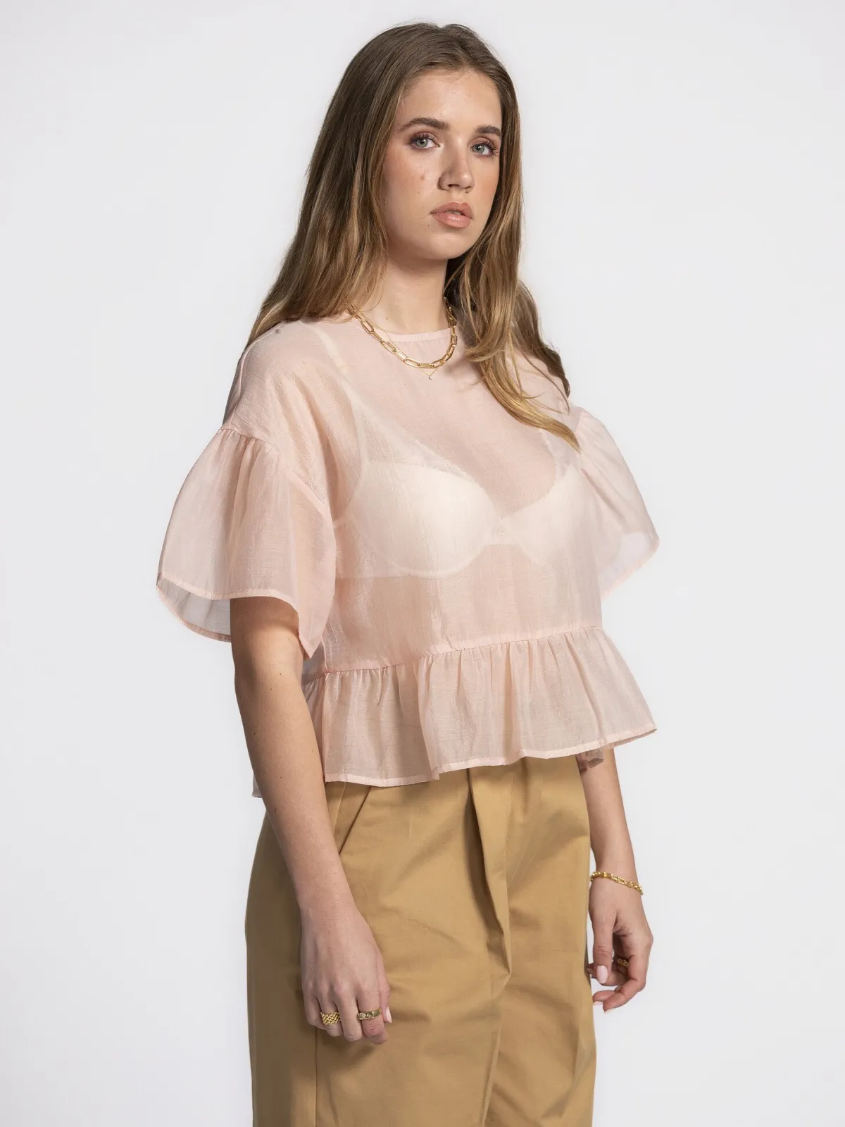Edited Blouse met volants Tuala Rose+Smoke Best