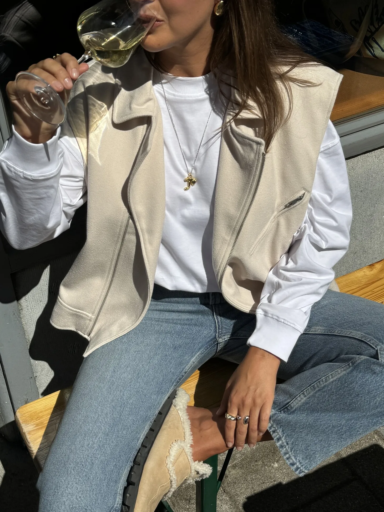 Les Soeurs Boucle vest Kitty Beige Sale