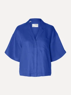 Selected Boxy hemd Lyra Dazzling+Blue Best