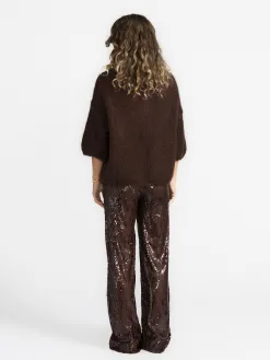 MBYM Broek met Pailletten Kanita Lisea Chocolate+Martini Sale