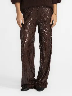 MBYM Broek met Pailletten Kanita Lisea Chocolate+Martini Sale