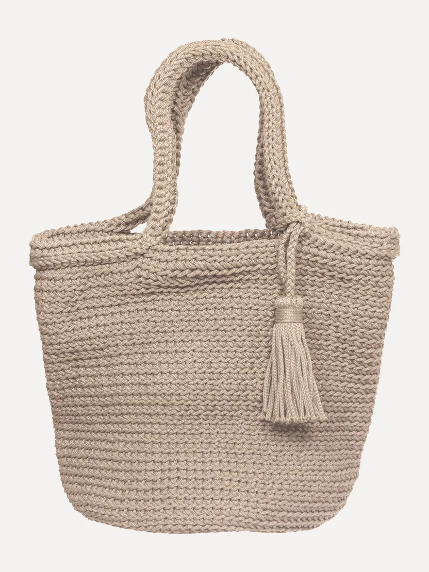 Les Soeurs Crochet Shopper Elvera Beige Discount
