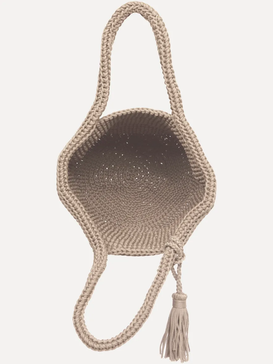 Les Soeurs Crochet Shopper Elvera Beige Discount