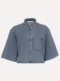 Les Soeurs Cropped denimshirt Logan Denim+Blue Online
