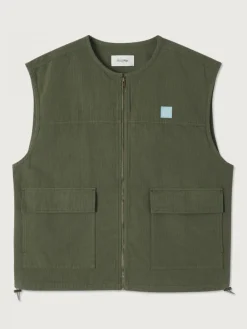 American Vintage Cropped mouwloos vest Rygybay Kaki Best