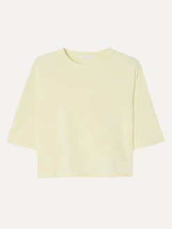 American Vintage Cropped T-shirt Ouky Creme+anglaise Clearance