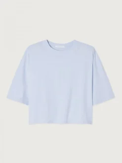 American Vintage Cropped T-shirt Ouky Babyblue Sale
