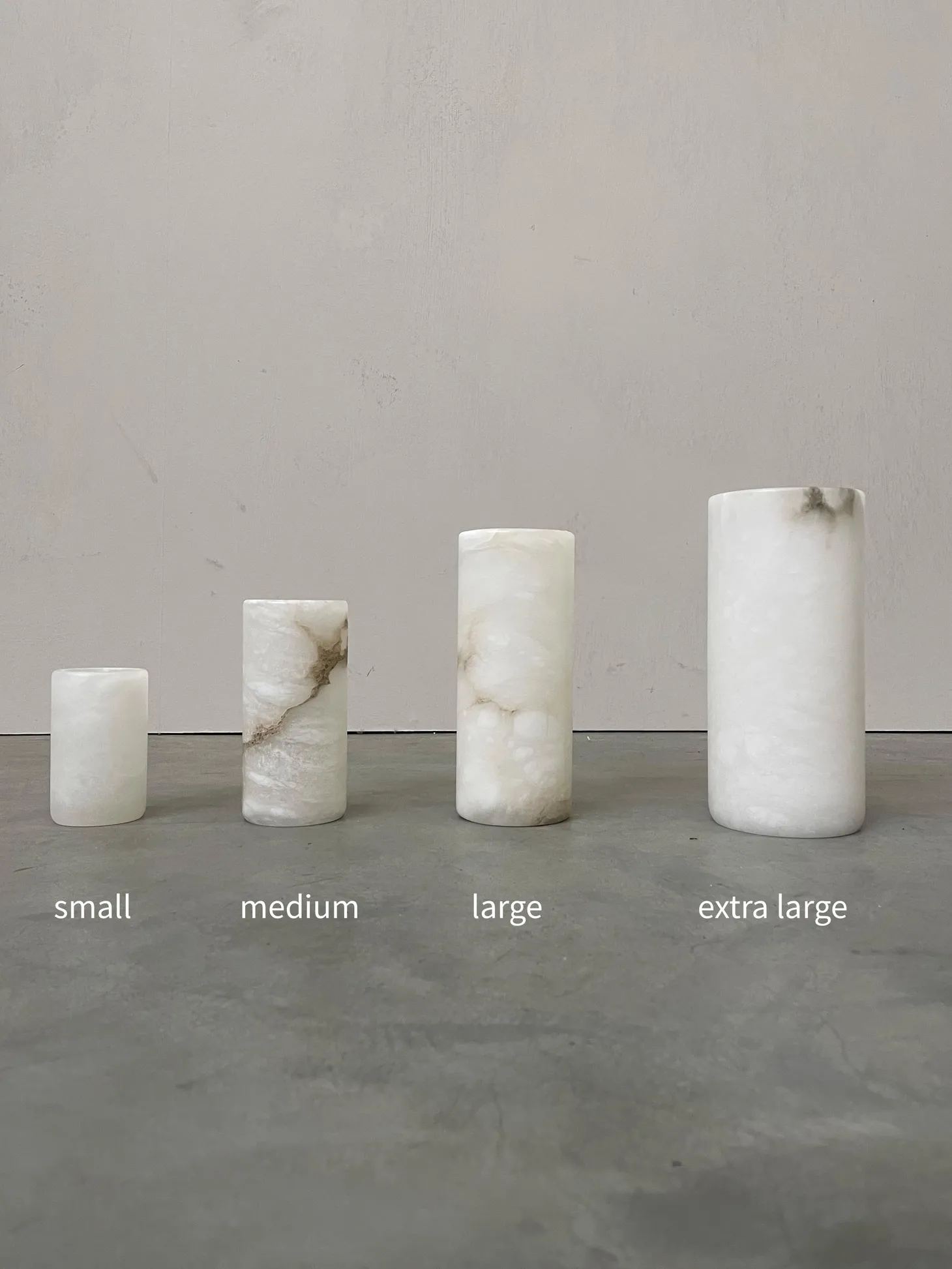 Les Soeurs Cylinder Alabaster Waxinelichthouder (extra large) White Clearance