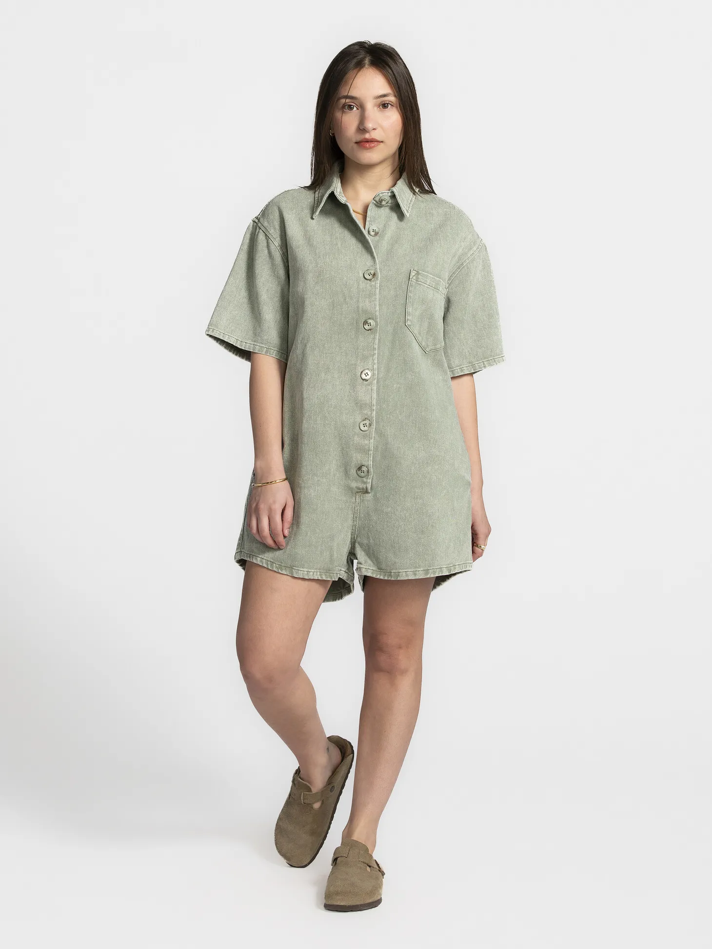 Le Marais Denim playsuit Jae Khaki Hot
