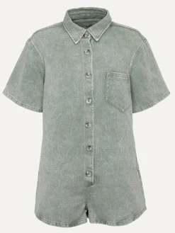 Le Marais Denim playsuit Jae Khaki Hot