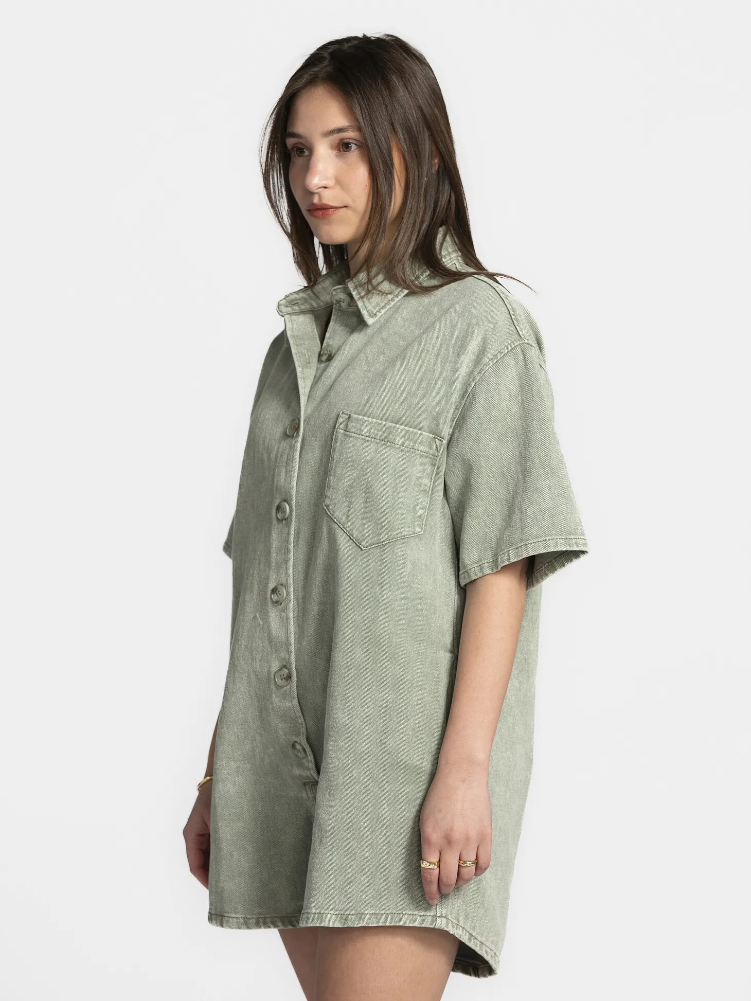 Le Marais Denim playsuit Jae Khaki Hot
