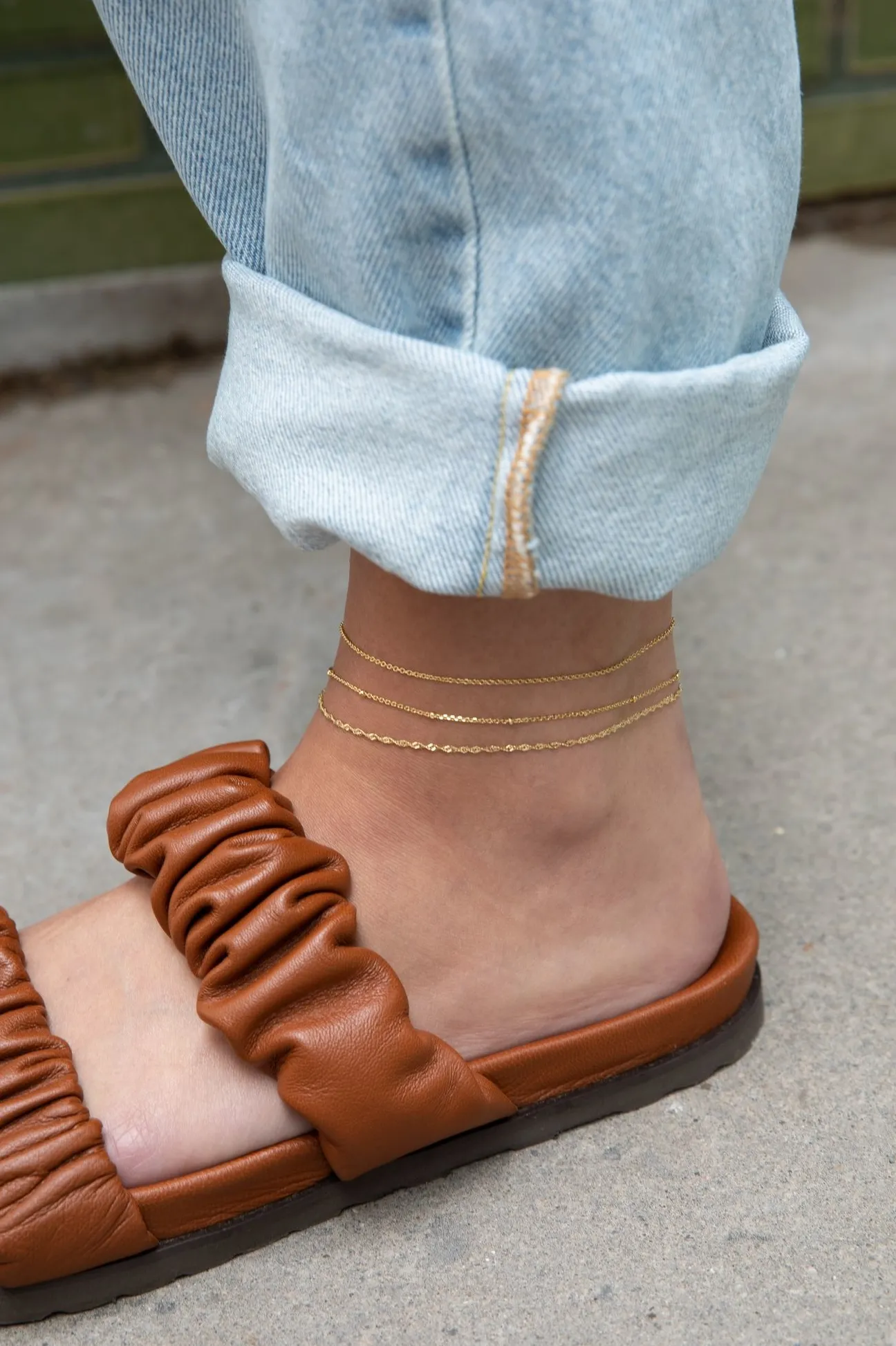 Les Soeurs Enkelbandje Helle Mini Dots Gold Sale