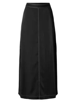 Selected Enkelrok Adeli Black+-+White+Stitching Clearance