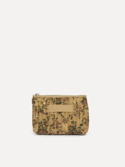 Le Marais Gebloemde pouch Iza OchreGreen Outlet