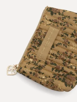 Le Marais Gebloemde pouch Iza OchreGreen Outlet