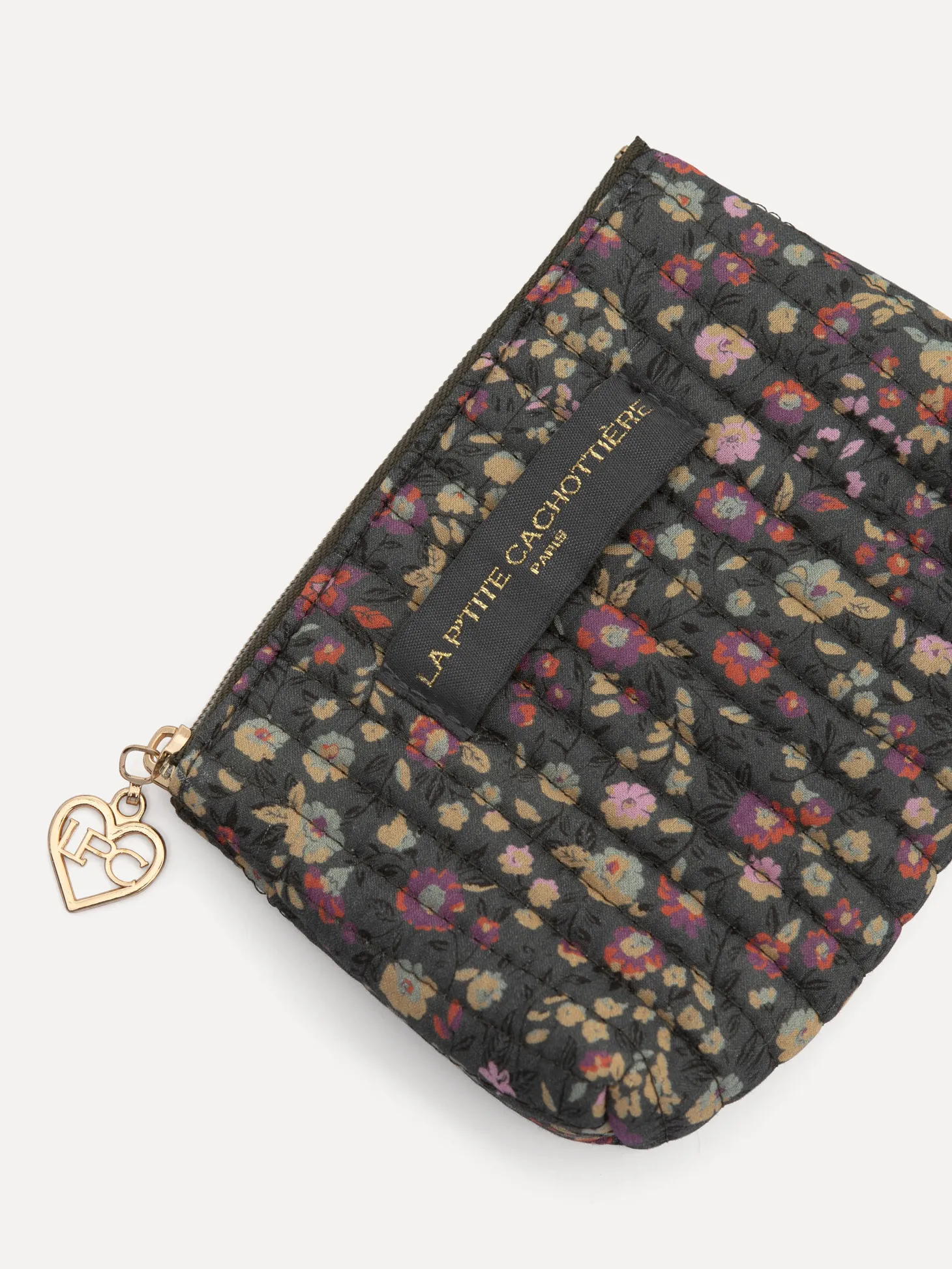 Le Marais Gebloemde pouch Iza GreyPurple Discount