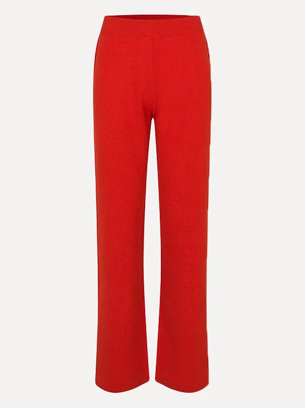 MBYM Gebreide Broek Sanda Ard Hibiscus+Red Fashion