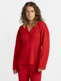 MBYM Gebreide Cardigan Soni Ard Hibiscus+Red Best