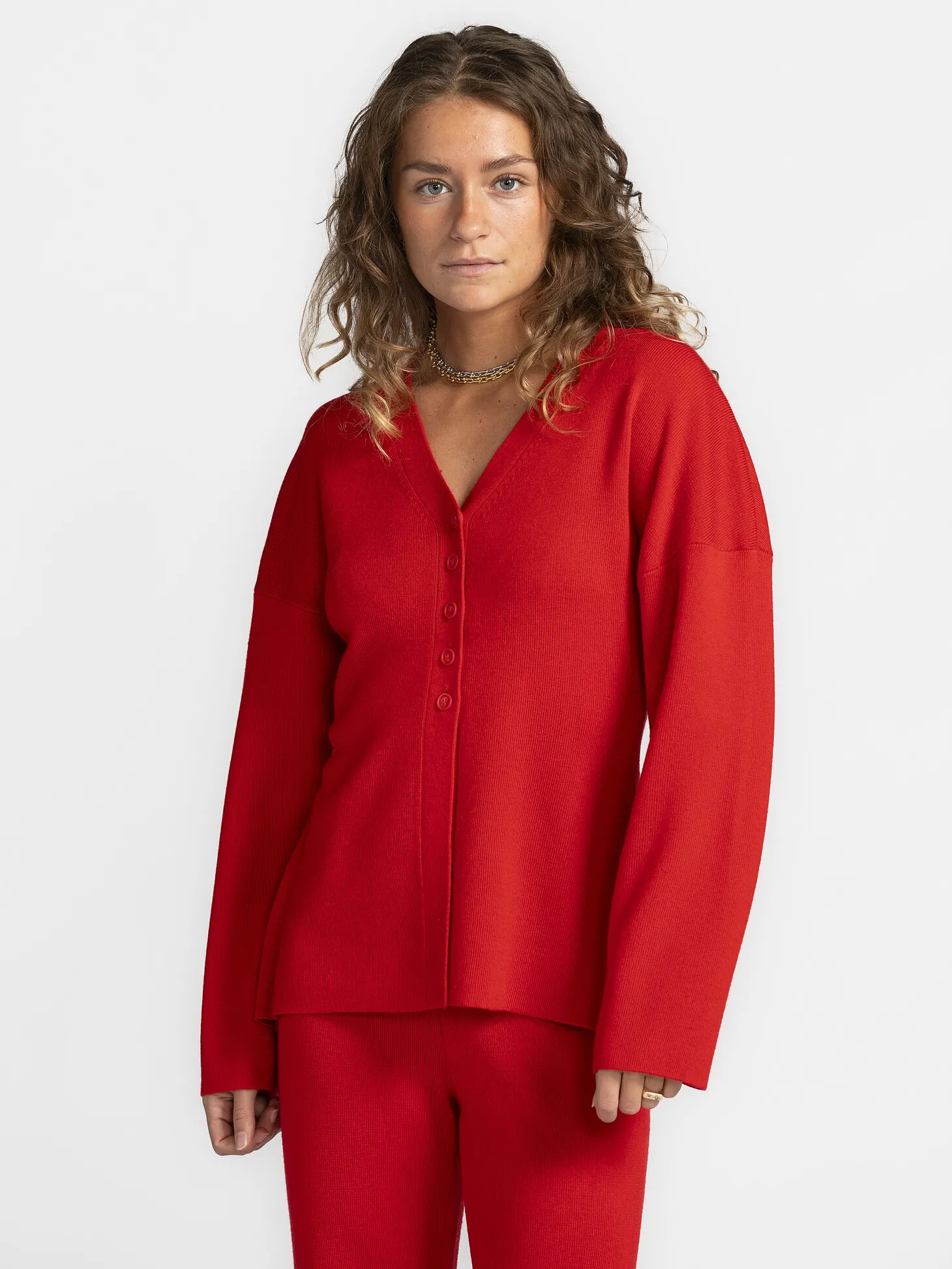 MBYM Gebreide Cardigan Soni Ard Hibiscus+Red Best