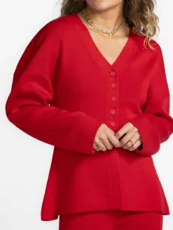 MBYM Gebreide Cardigan Soni Ard Hibiscus+Red Best