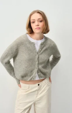 American Vintage Gebreide cardigan Vitow Gris+Clair+Chine Hot