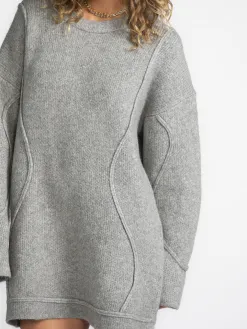 MBYM Gebreide Jurk Rese Shylani Light+Grey+Melange Clearance