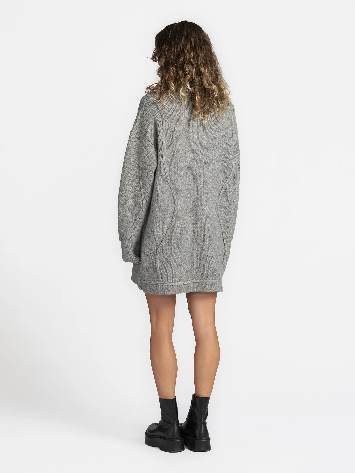 MBYM Gebreide Jurk Rese Shylani Light+Grey+Melange Clearance