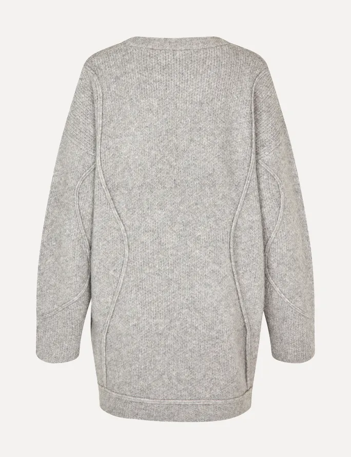 MBYM Gebreide Jurk Rese Shylani Light+Grey+Melange Clearance