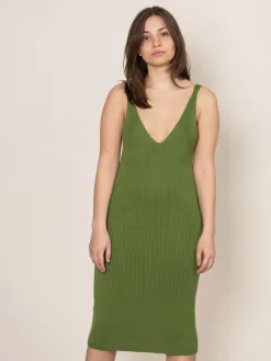 MBYM Gebreide Midi-jurk Concetta Serenity Kale+Green Online