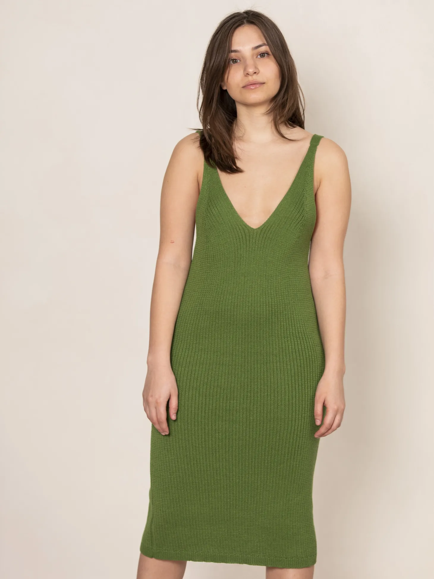MBYM Gebreide Midi-jurk Concetta Serenity Kale+Green Online
