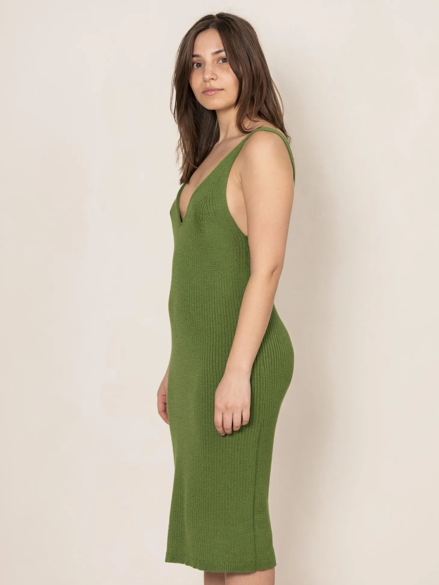 MBYM Gebreide Midi-jurk Concetta Serenity Kale+Green Online