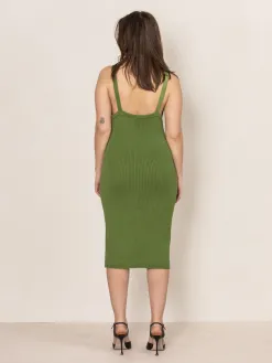 MBYM Gebreide Midi-jurk Concetta Serenity Kale+Green Online