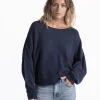 American Vintage Gebreide pull Damsville Navy+Blue+Chine Discount