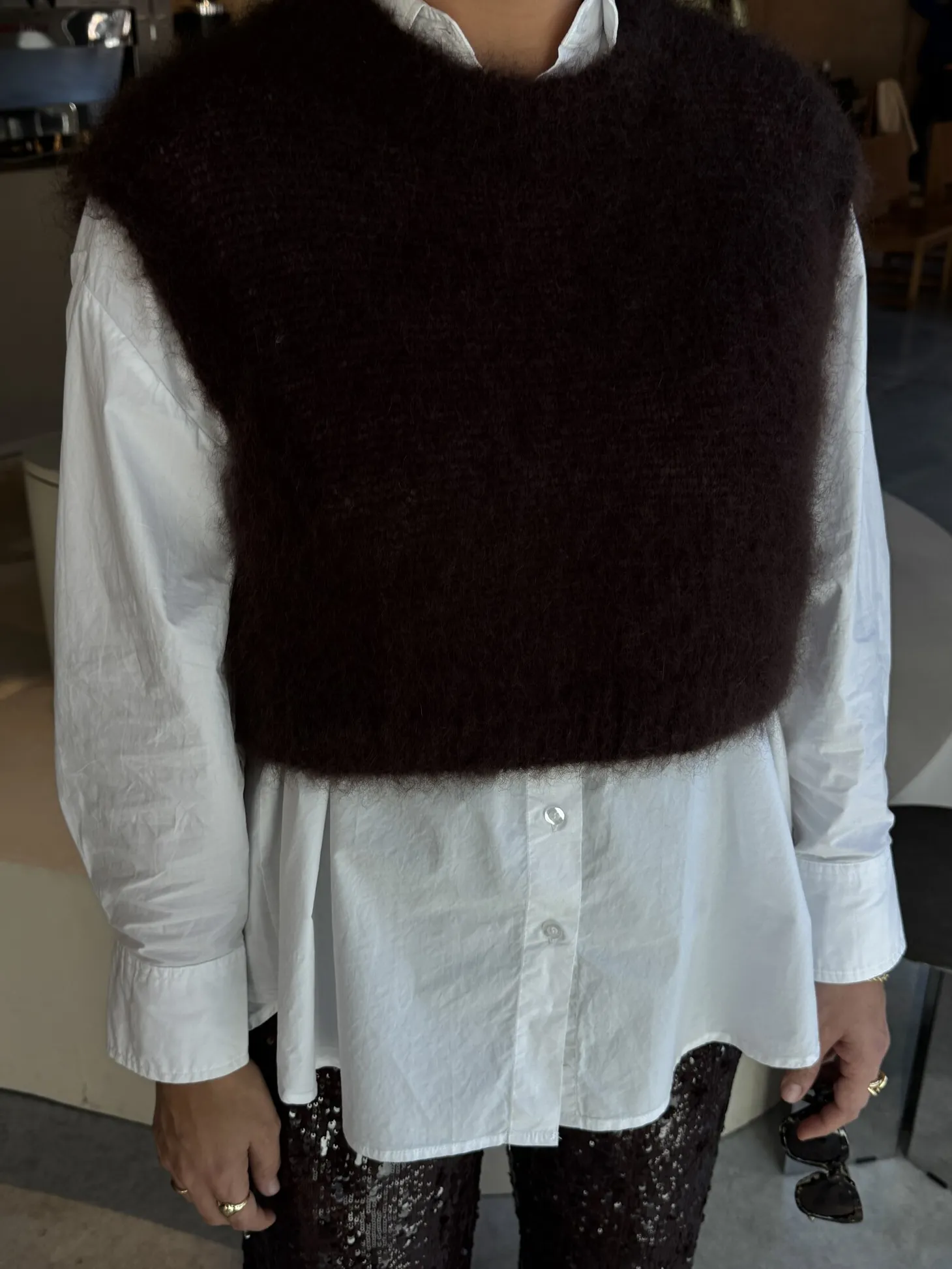 Le Marais Gebreide Spencer Zoey Dark+Brown Clearance