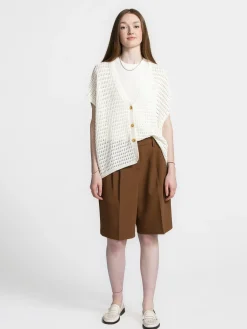 Les Soeurs Gehaakt vest Jack Ecru Online