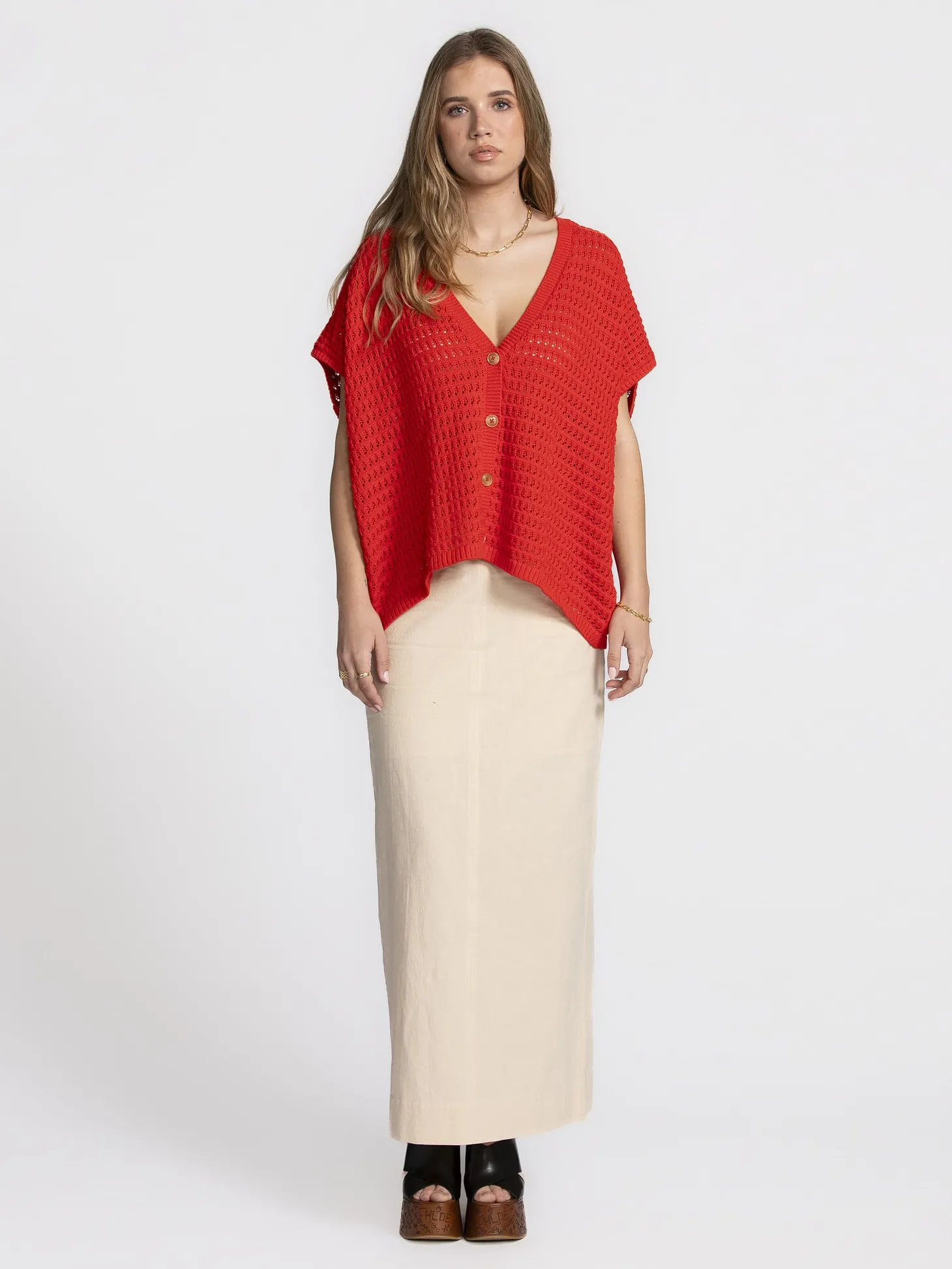 Les Soeurs Gehaakt vest Jack Fiery+Red Fashion