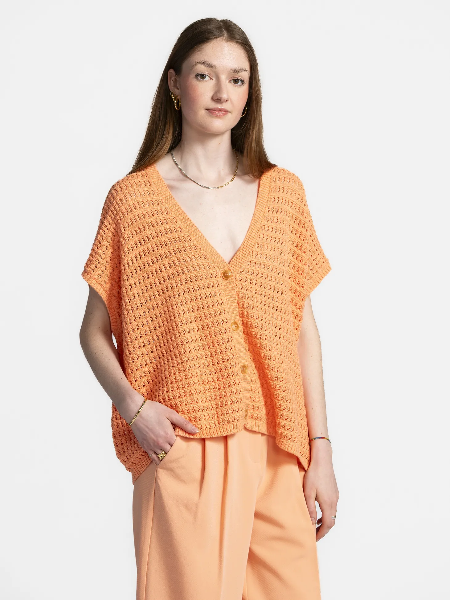 Les Soeurs Gehaakt vest Jack Peach Clearance