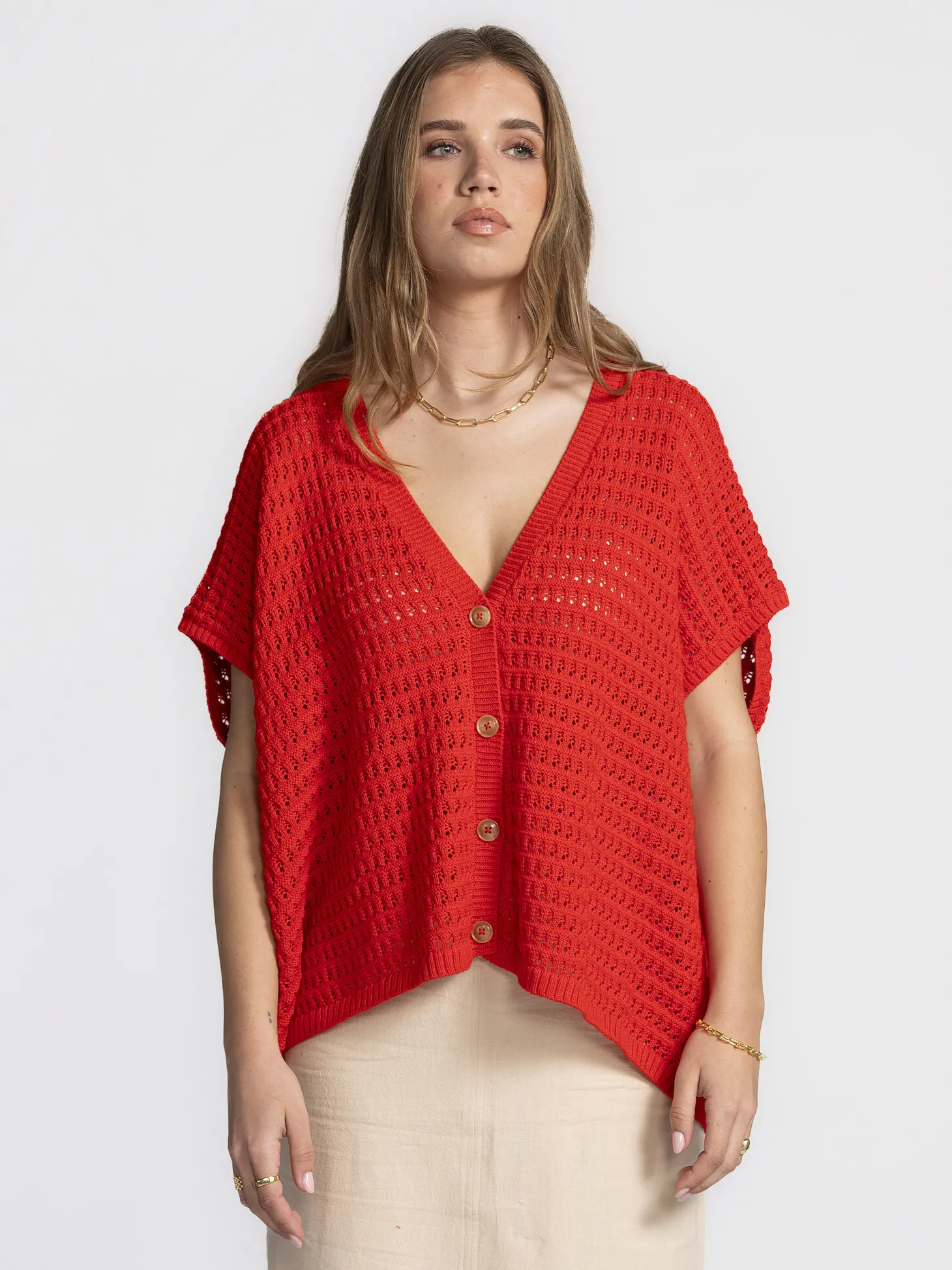 Les Soeurs Gehaakt vest Jack Fiery+Red Fashion